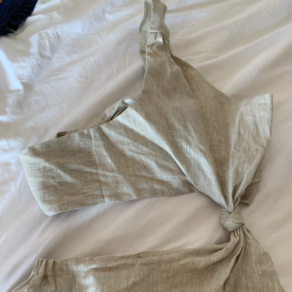 Keating Natural Linen Knot Dress Size 4 